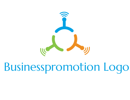 telecommunication logo with antennas