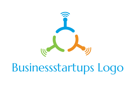 telecommunication logo with antennas