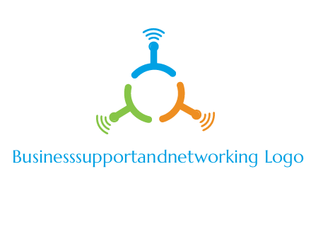 telecommunication logo with antennas