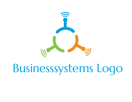 telecommunication logo with antennas