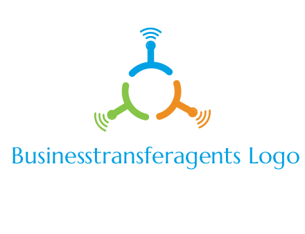 telecommunication logo with antennas