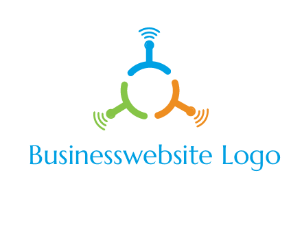 telecommunication logo with antennas