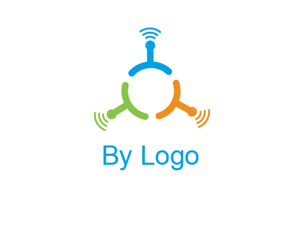 telecommunication logo with antennas