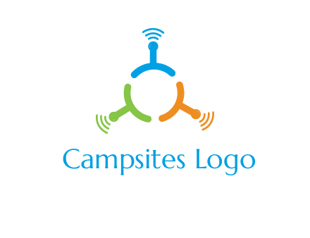 telecommunication logo with antennas