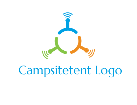 telecommunication logo with antennas