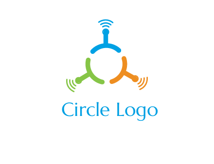 telecommunication logo with antennas