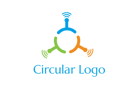 telecommunication logo with antennas