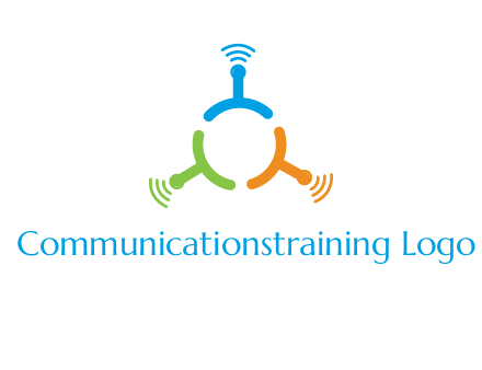 telecommunication logo with antennas