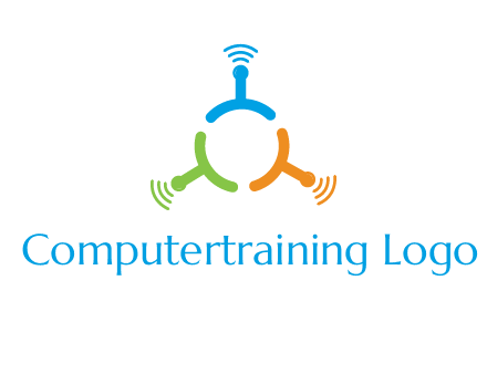 telecommunication logo with antennas
