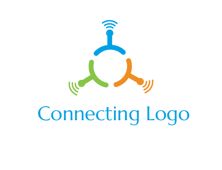 telecommunication logo with antennas