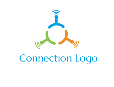 telecommunication logo with antennas