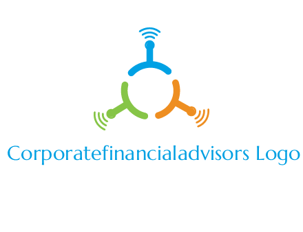 telecommunication logo with antennas