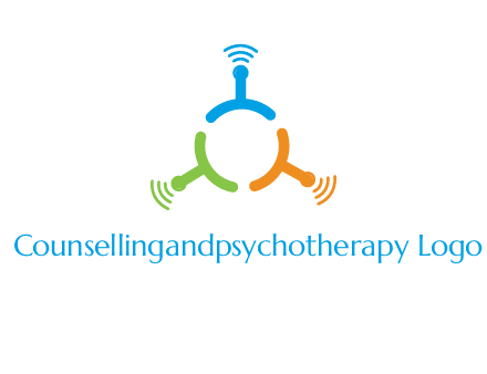 telecommunication logo with antennas