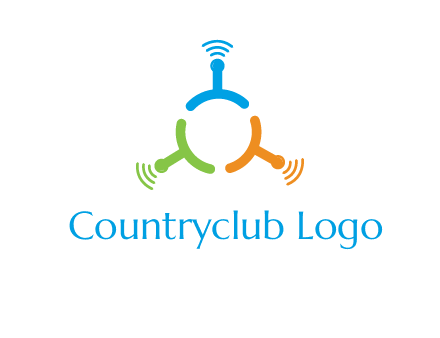 telecommunication logo with antennas