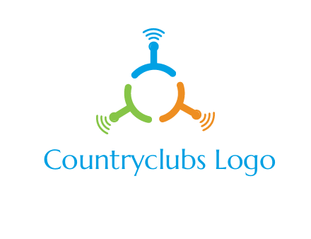 telecommunication logo with antennas