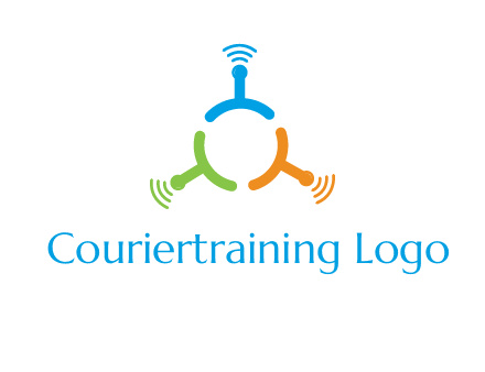 telecommunication logo with antennas