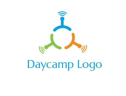 telecommunication logo with antennas