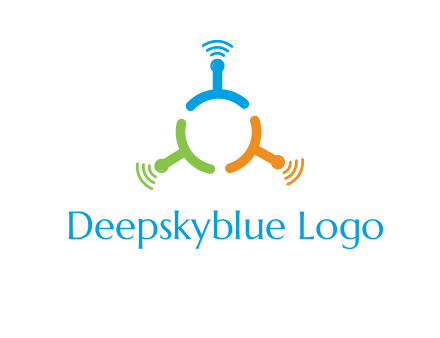 telecommunication logo with antennas