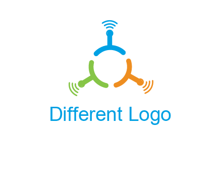 telecommunication logo with antennas