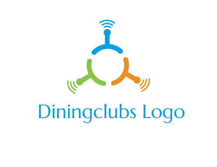 telecommunication logo with antennas