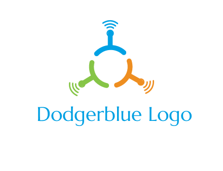 telecommunication logo with antennas