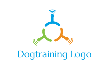 telecommunication logo with antennas