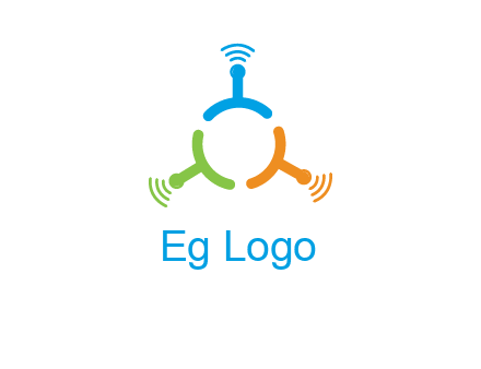 telecommunication logo with antennas