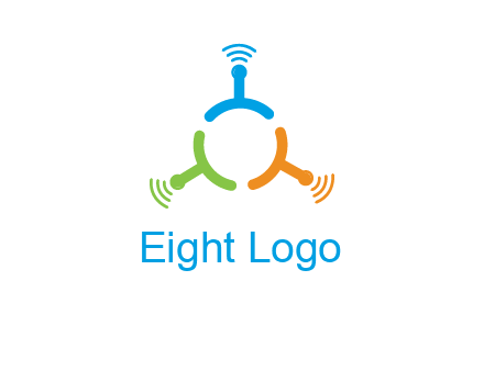 telecommunication logo with antennas