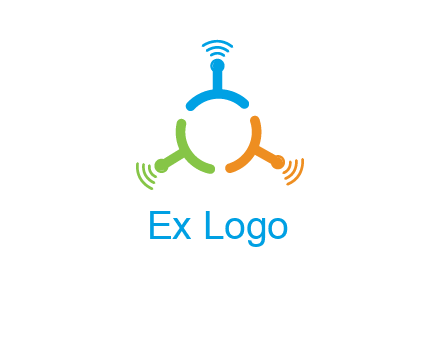 telecommunication logo with antennas