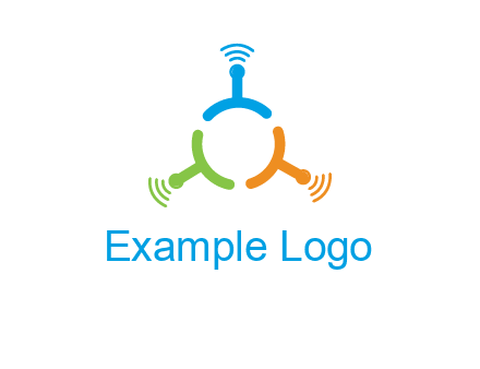 telecommunication logo with antennas