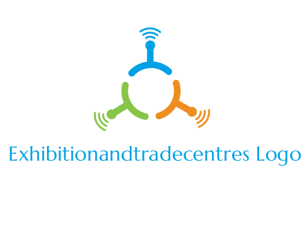 telecommunication logo with antennas