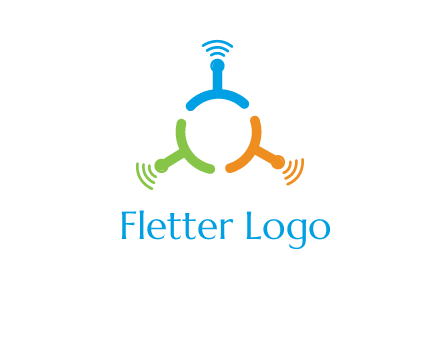 telecommunication logo with antennas
