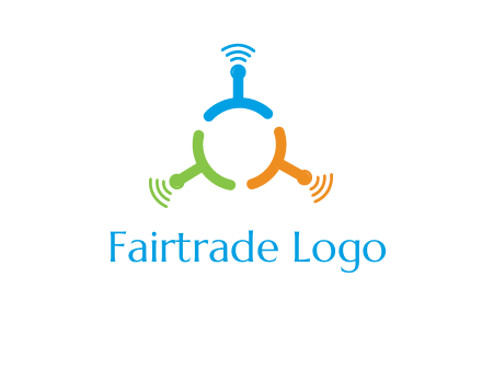 telecommunication logo with antennas