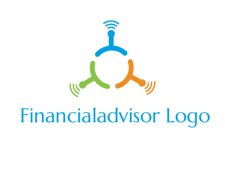 telecommunication logo with antennas