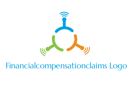 telecommunication logo with antennas