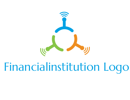 telecommunication logo with antennas