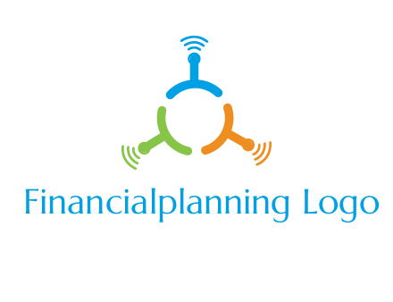telecommunication logo with antennas