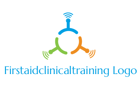 telecommunication logo with antennas