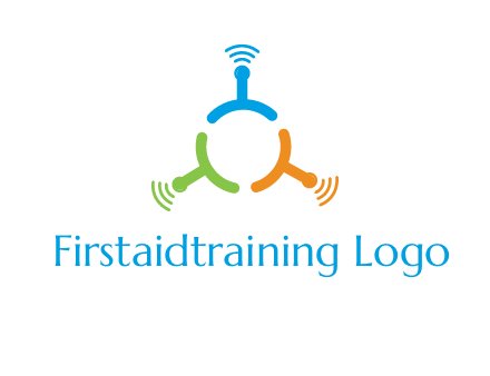 telecommunication logo with antennas