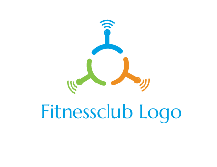 telecommunication logo with antennas