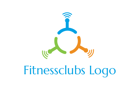 telecommunication logo with antennas