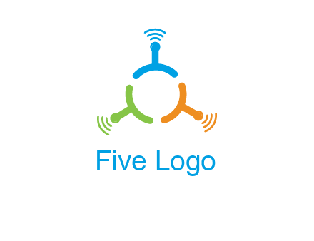 telecommunication logo with antennas