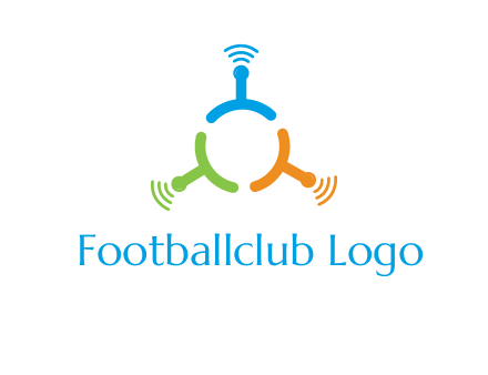 telecommunication logo with antennas