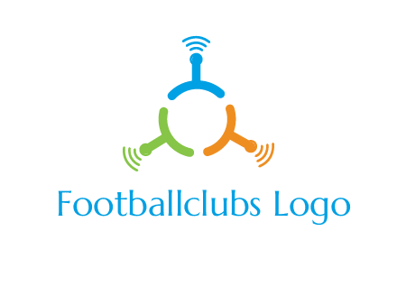 telecommunication logo with antennas