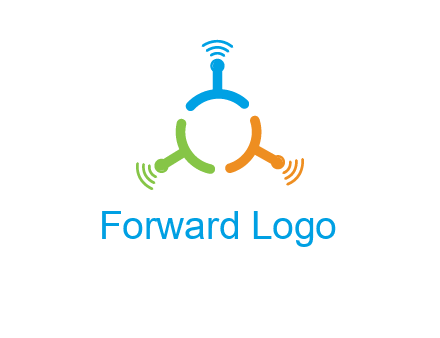 telecommunication logo with antennas