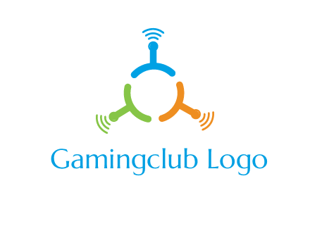 telecommunication logo with antennas