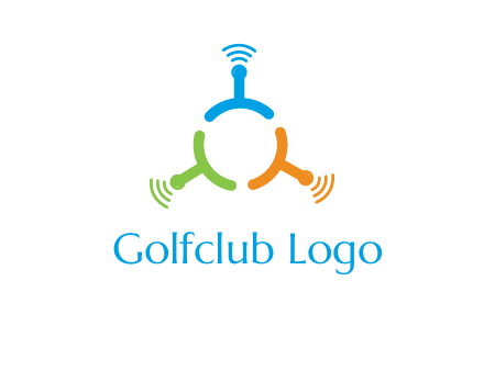 telecommunication logo with antennas