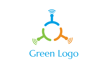 telecommunication logo with antennas