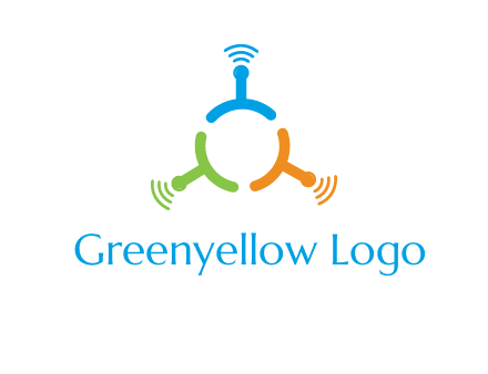 telecommunication logo with antennas