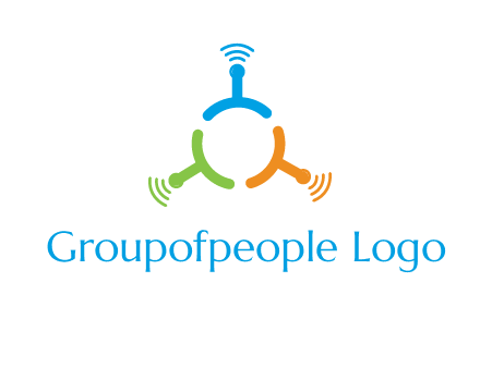 telecommunication logo with antennas